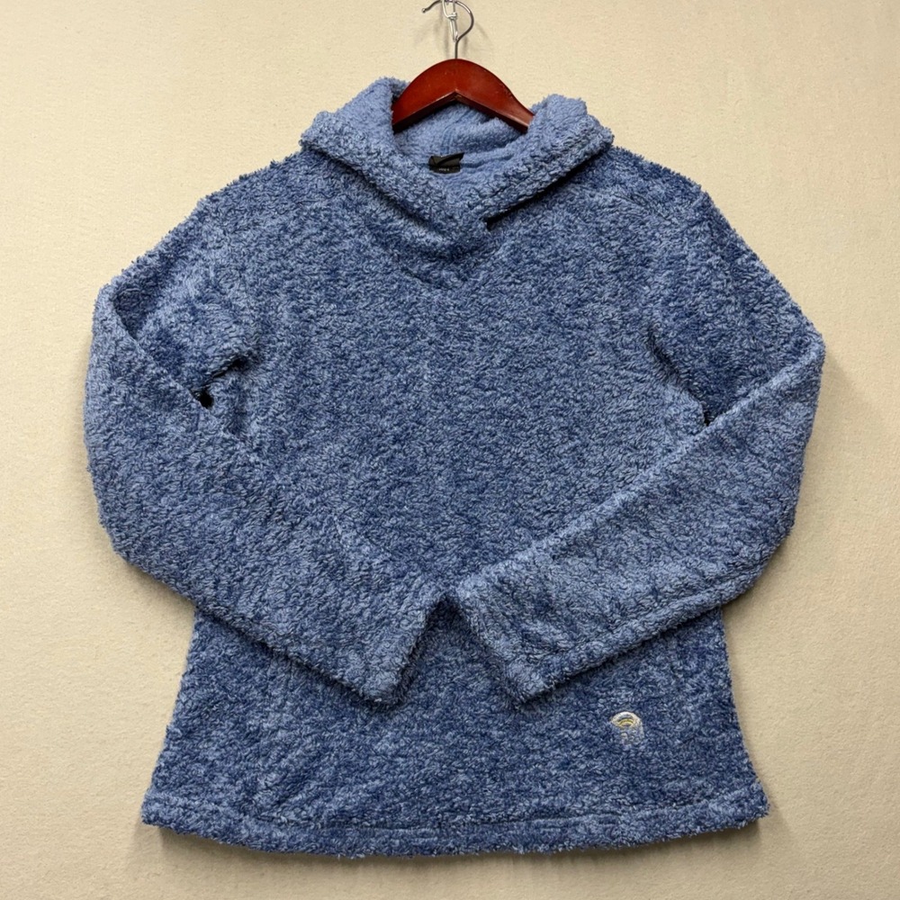 Mountain Hardwear Fleece Hoodie Womens M Blue Monkey Woman Pullover Sherpa USA